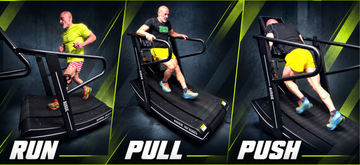 Curved Treadmill with Resistance means you can use it to Run or as a sled