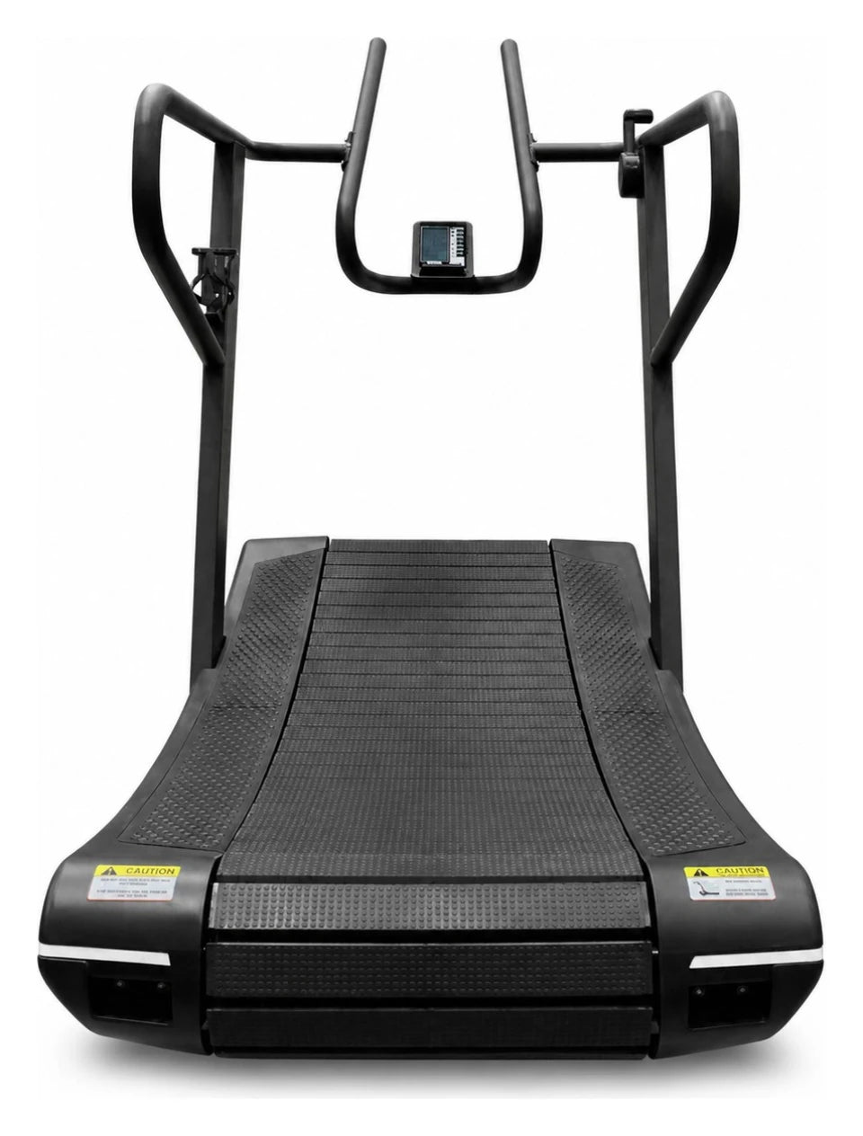 Front view of the Aussie Pro Runner showing the curved running belt and slats